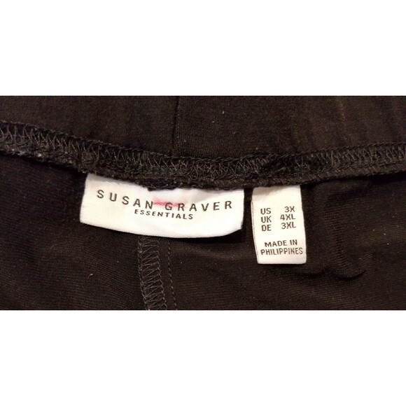 Susan Graver Essentials Women's Pants Size 3X Black Liquid Knit Elastic Waist - Picture 2 of 4